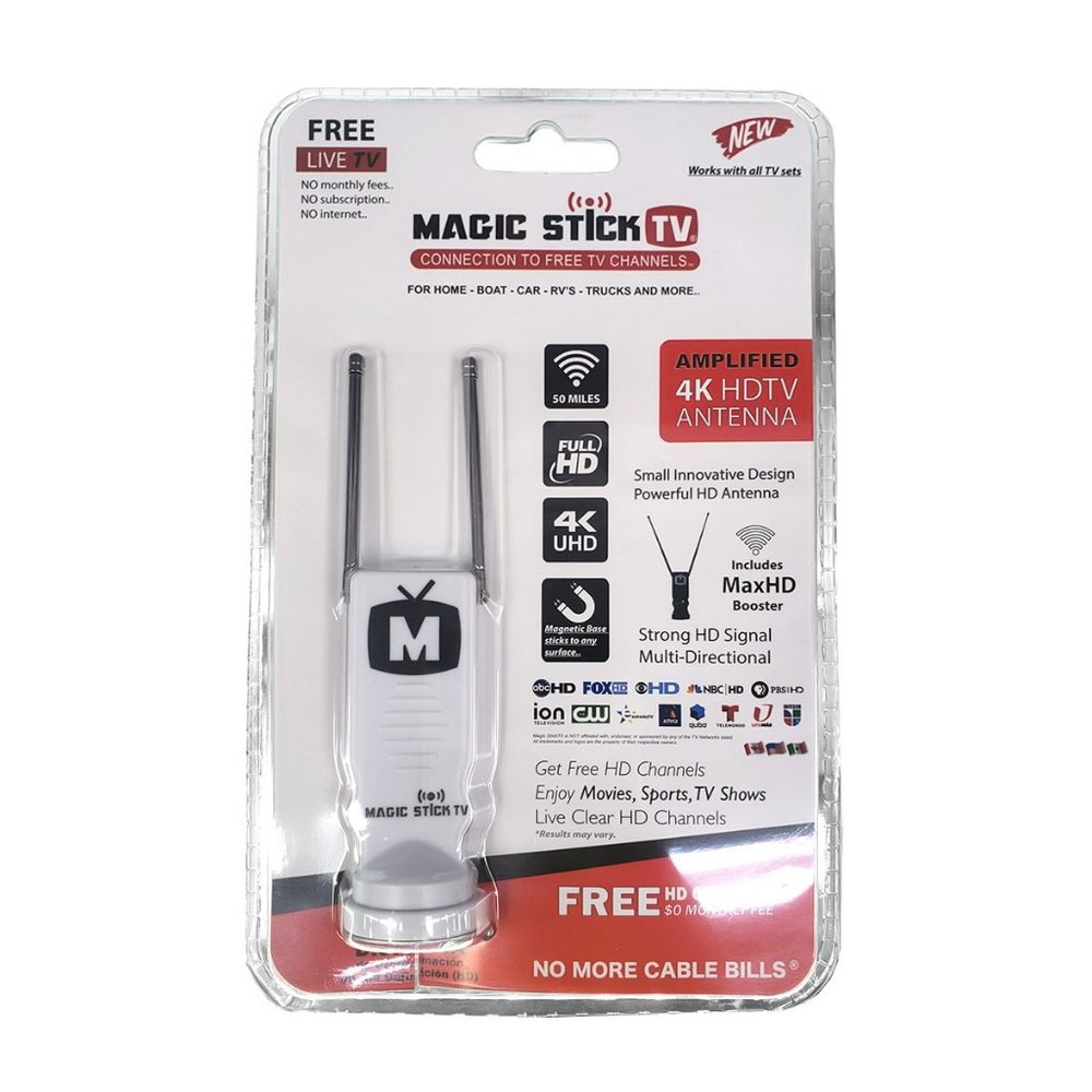 Magic Stick TV Amplified HDTV Antenna Fire stick TV UHF/VHF 8K 4K Clear HDTV WT